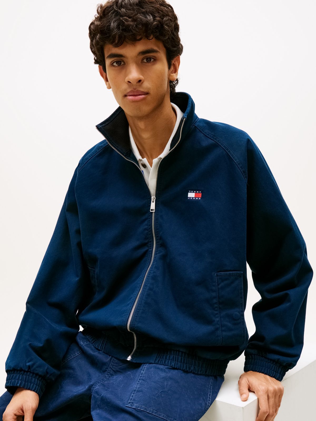 Twill Zip-Thru Jacket — Blue