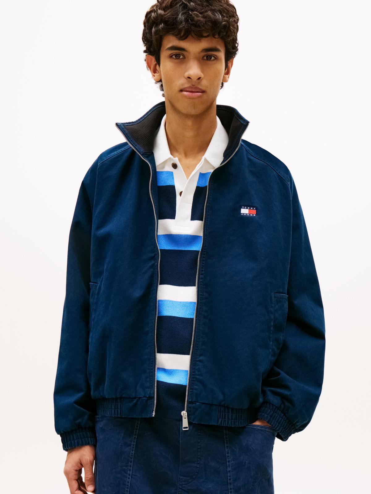 Twill Zip-Thru Jacket — Blue