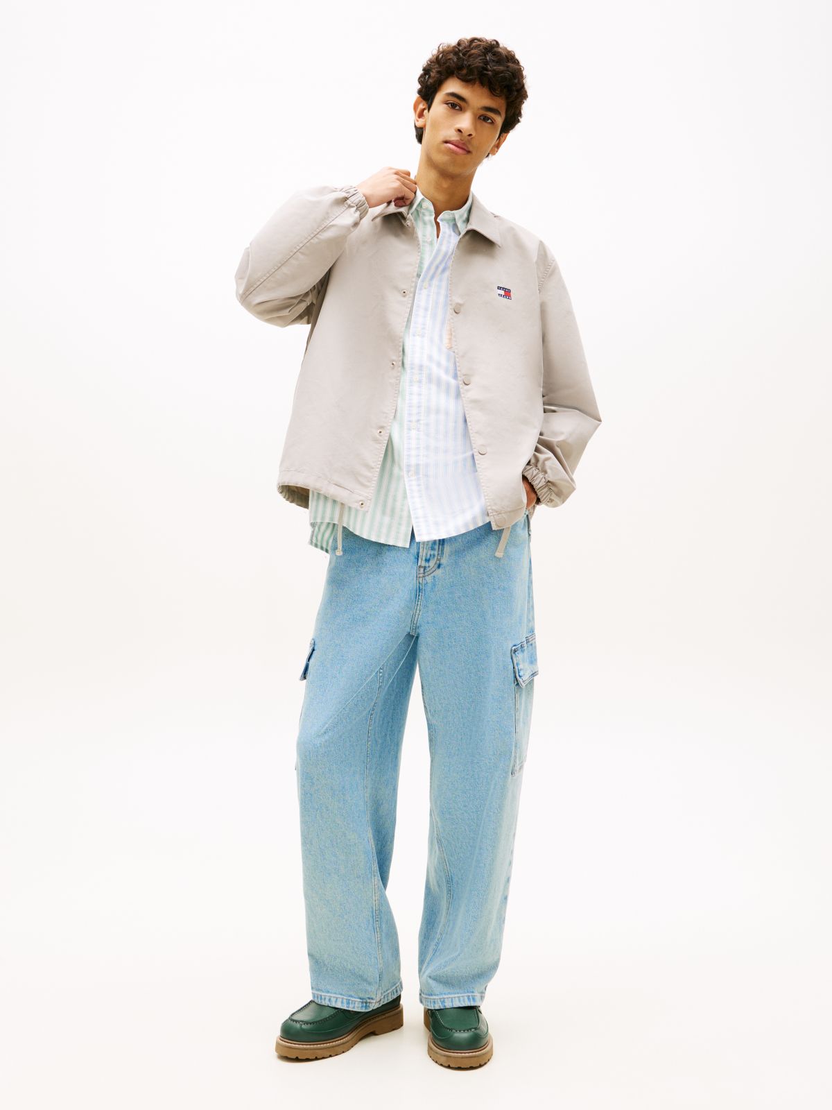 Logo Twill Overshirt — Grey