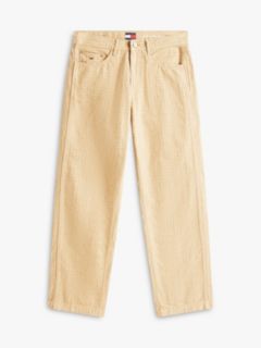 Jaimie Textured Loose Straight Canvas Trousers — Beige 5