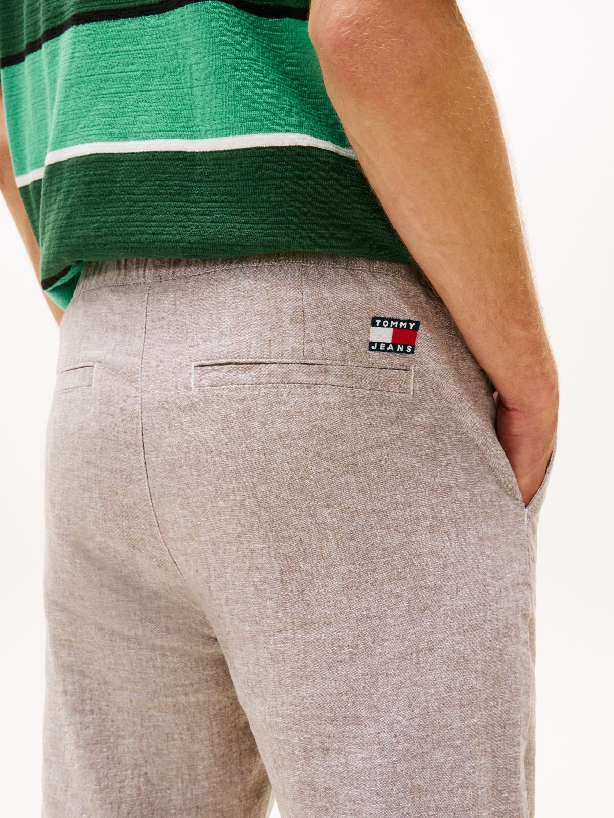 Sonny Tapered Leg Linen Blend Chinos — Grey