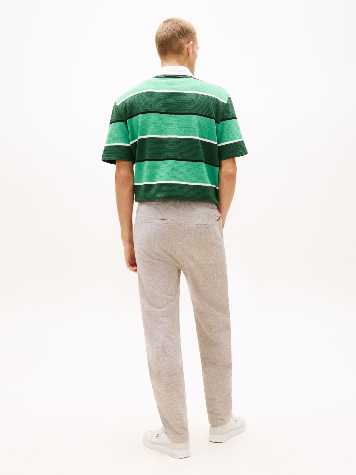 Sonny Tapered Leg Linen Blend Chinos — Grey