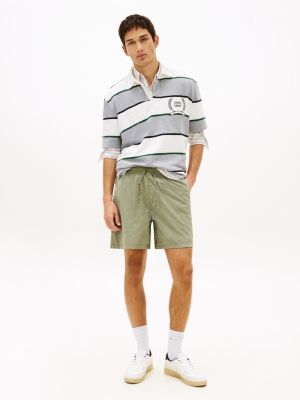 shorts relaxed fit con logo green da uomini tommy jeans