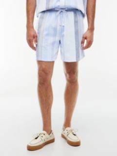 Dobby Stripe Relaxed Shorts — Blue 2