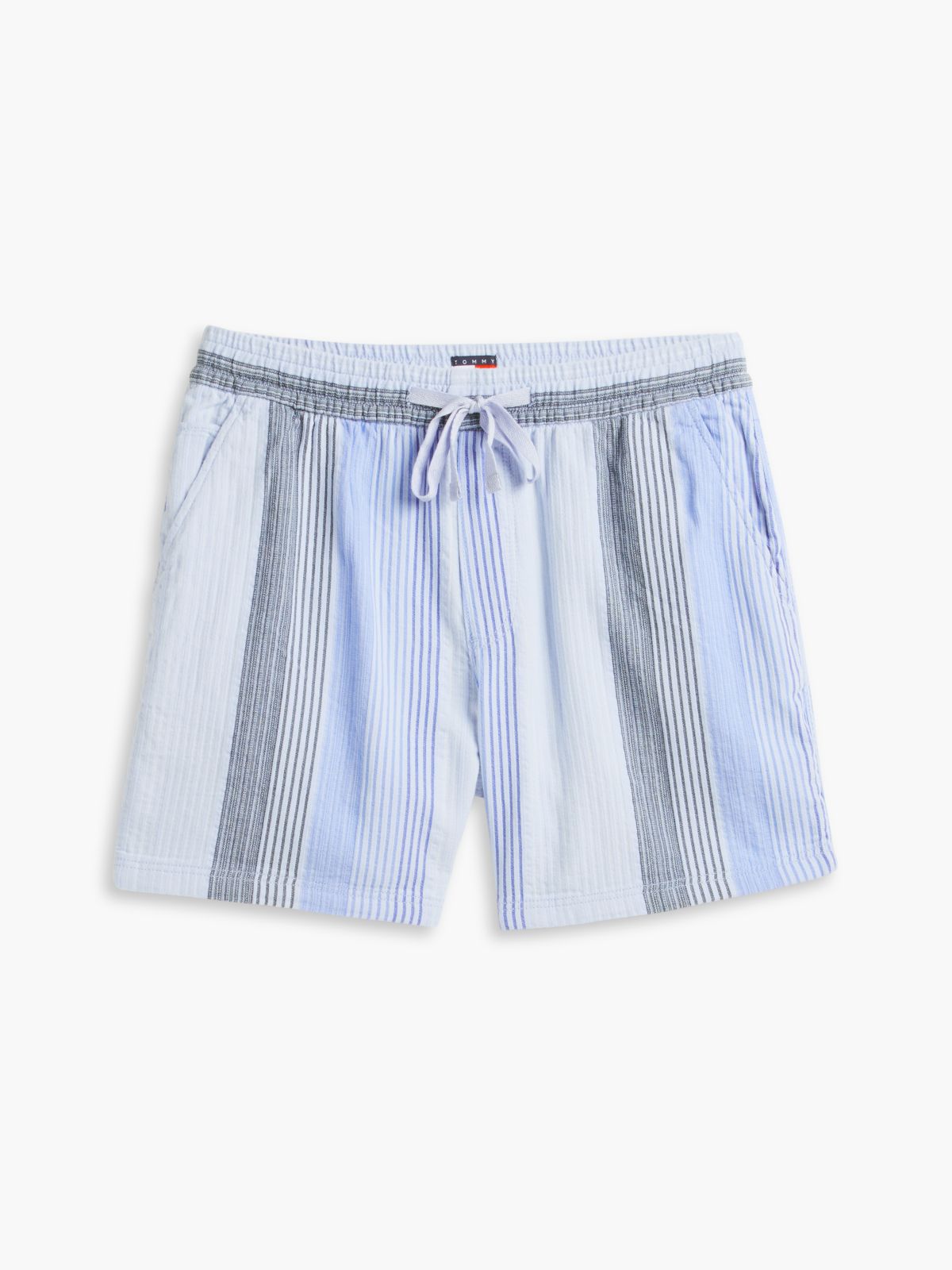 Dobby Stripe Relaxed Shorts — Blue