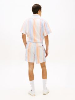 Dobby Stripe Relaxed Shorts — White 4