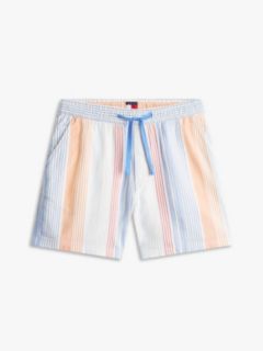 Dobby Stripe Relaxed Shorts — White 5