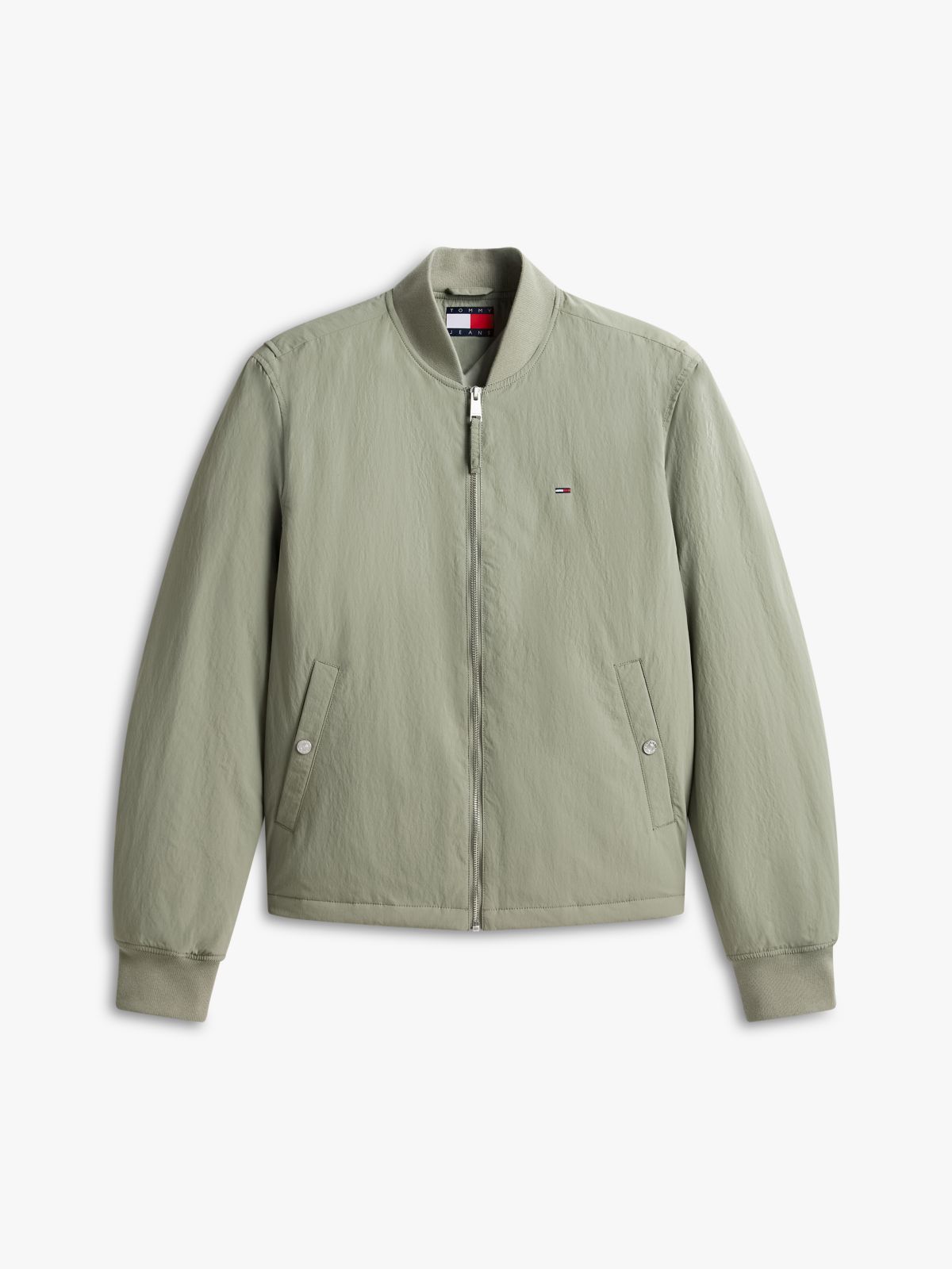 Logo Water Repellent Bomber Jacket — Green