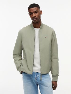 bomber déperlant à logo green pour hommes tommy jeans