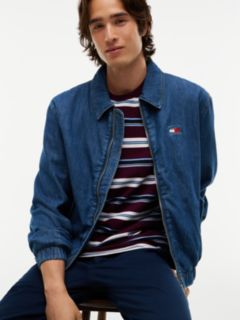 Chambray Denim Harrington Jacket — Blue 4