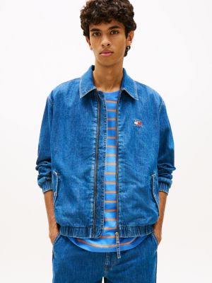 veste harrington en chambray blue pour hommes tommy jeans