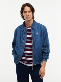 Chambray Denim Harrington Jacket — Blue 1