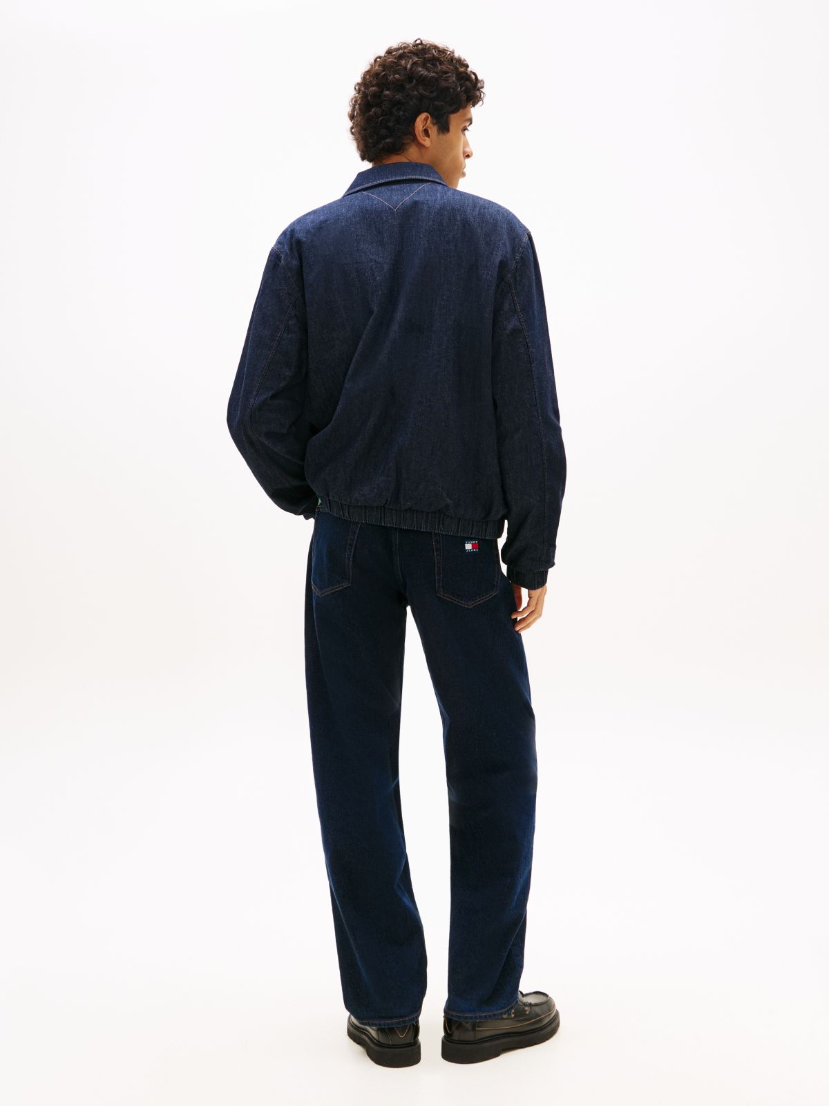 Chambray Denim Harrington Jacket — Blue