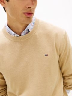 Tommy Flag Embroidery Lightweight Slim Jumper — Beige 2
