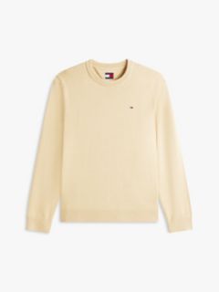 Tommy Flag Embroidery Lightweight Slim Jumper — Beige 5