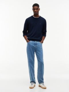 Tommy Flag Embroidery Lightweight Slim Jumper — Blue 2