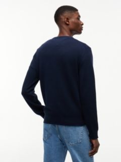 Tommy Flag Embroidery Lightweight Slim Jumper — Blue 4