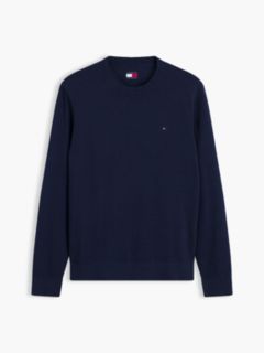 Tommy Flag Embroidery Lightweight Slim Jumper — Blue 6