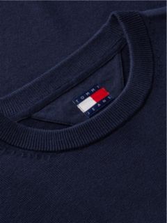 Tommy Flag Embroidery Lightweight Slim Jumper — Blue 7