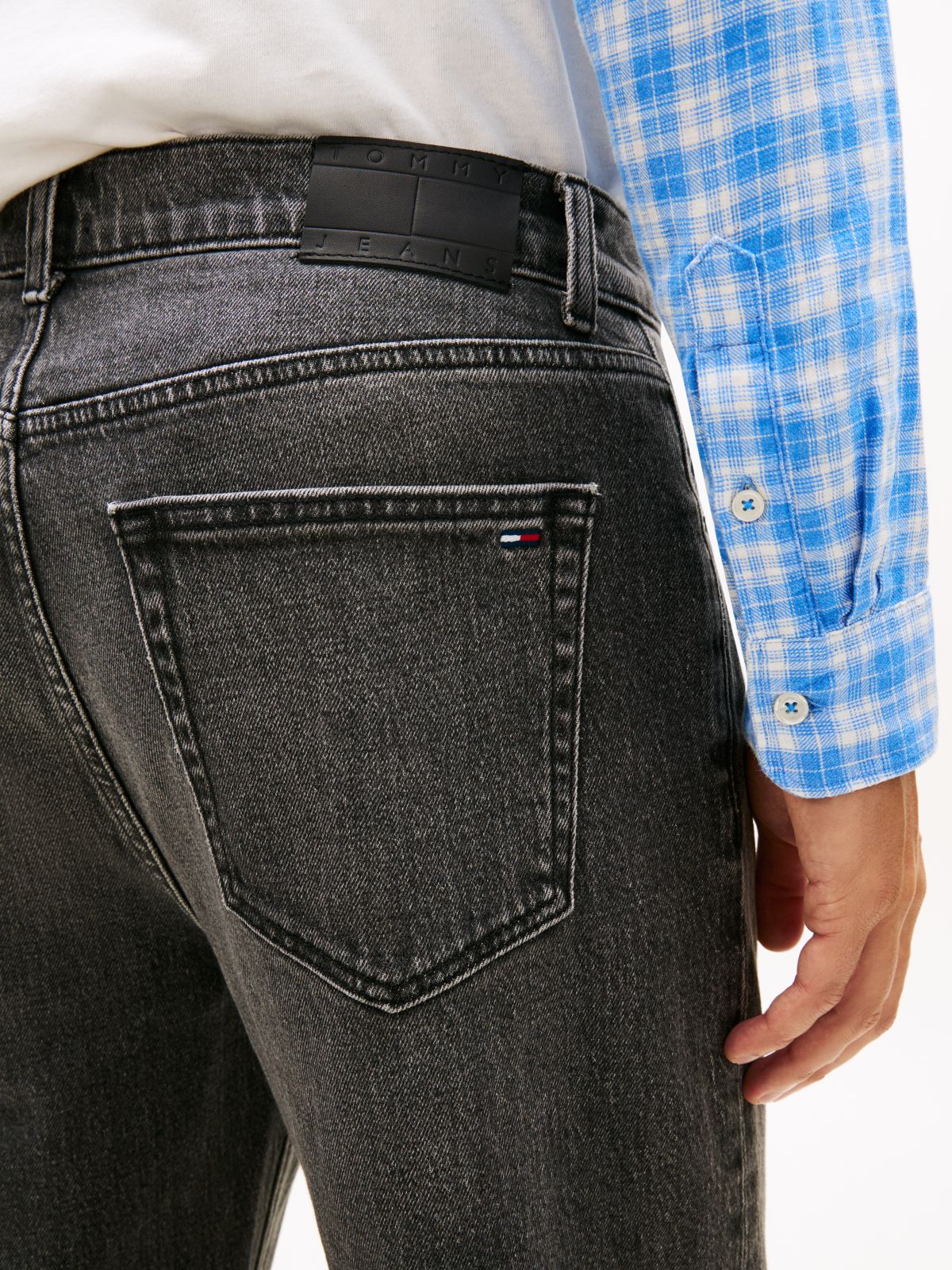 Sonny Tapered Leg Whiskered Black Jeans — Grey