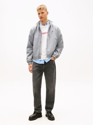 grey sonny regular tapered zwarte jeans met fading voor heren - tommy jeans
