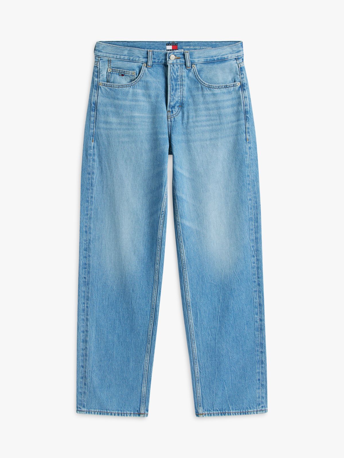 Jaimie Loose Straight Whiskered Jeans — Blue