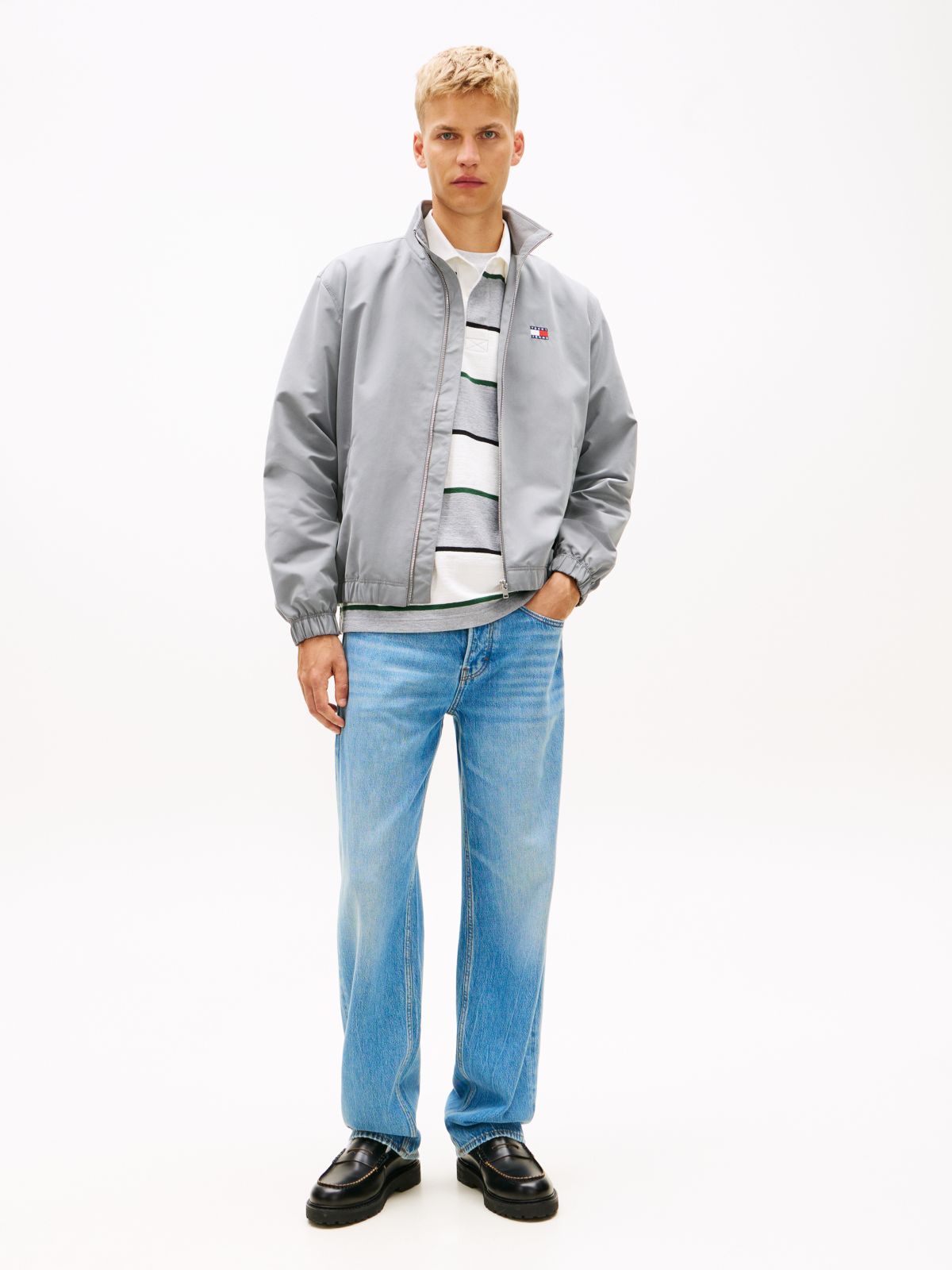 Jaimie Loose Straight Whiskered Jeans — Blue