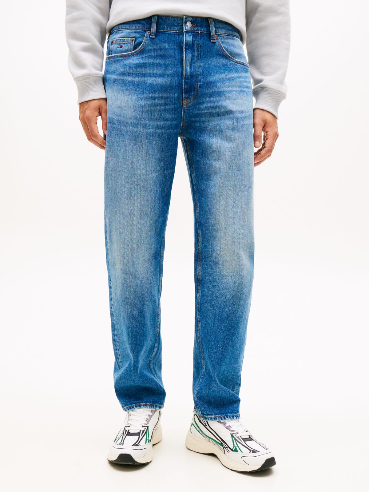 Sonny Tapered Leg Whiskered Jeans — Blue