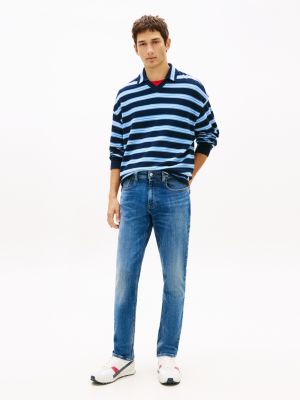 blue scanton slim jeans met fading voor heren - tommy jeans