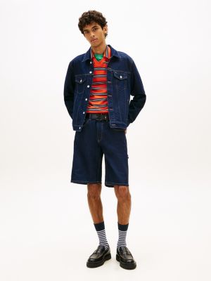 blue jaimie relaxed carpenter-jeans-shorts für herren - tommy jeans