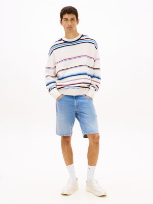 blue scanton whiskered slim denim shorts for men tommy jeans
