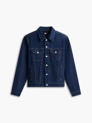 giacca trucker ryan regular fit in denim blu da uomini tommy jeans