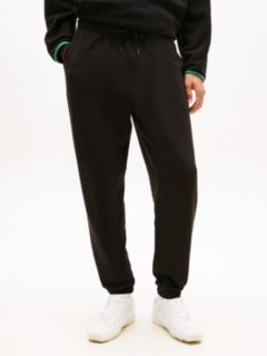 Linear Logo Fleece Drawstring Joggers — Black 2