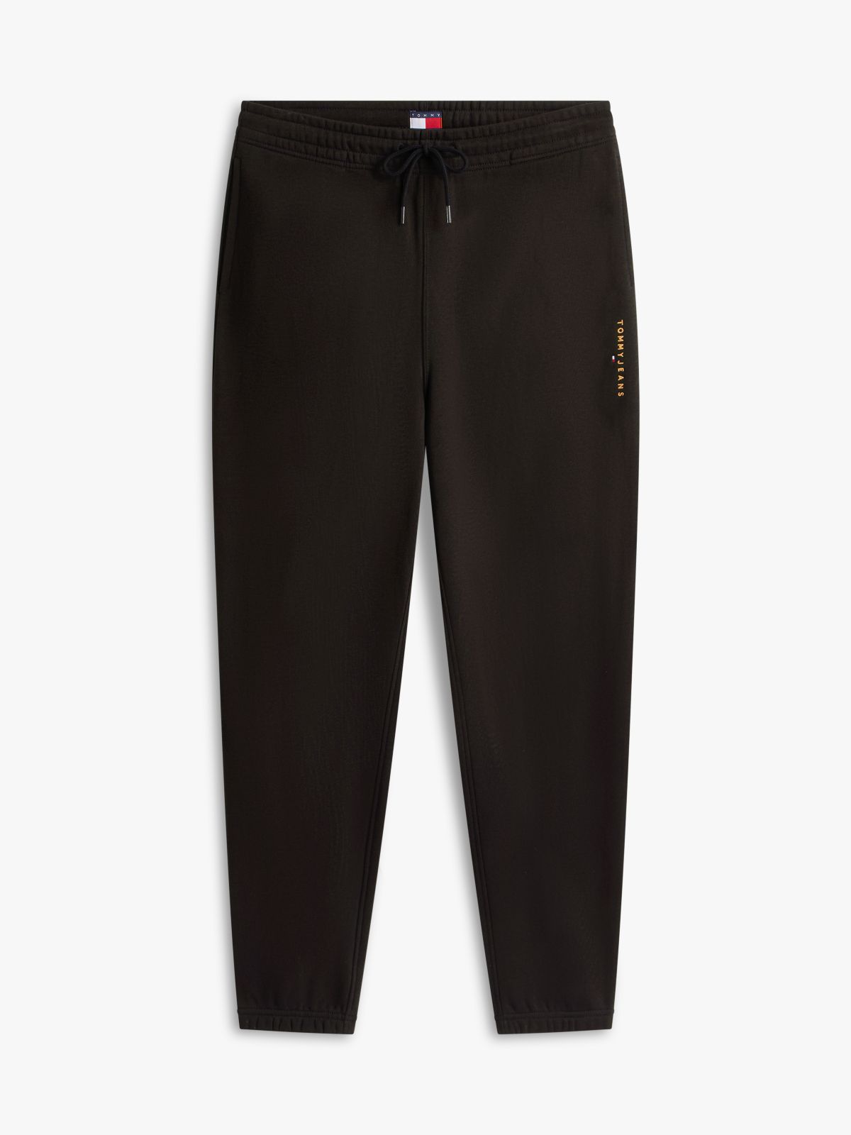 Linear Logo Fleece Drawstring Joggers — Black
