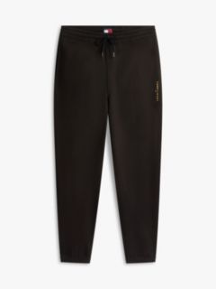 Linear Logo Fleece Drawstring Joggers — Black 6