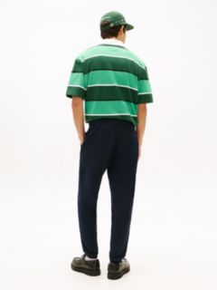 Linear Logo Fleece Drawstring Joggers — Blue 5