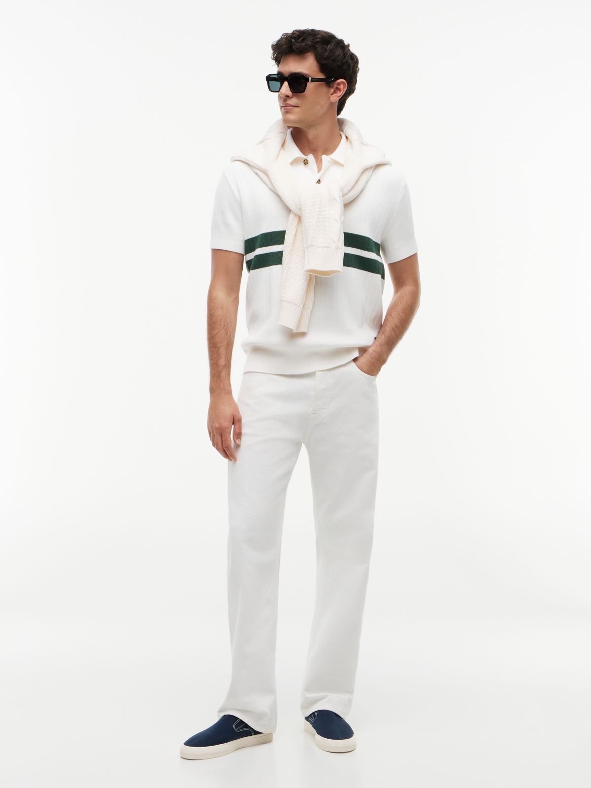 Tommy Badge Regular Fit Knit Polo Shirt — White