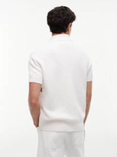Tommy Badge Regular Fit Knit Polo Shirt — White 5