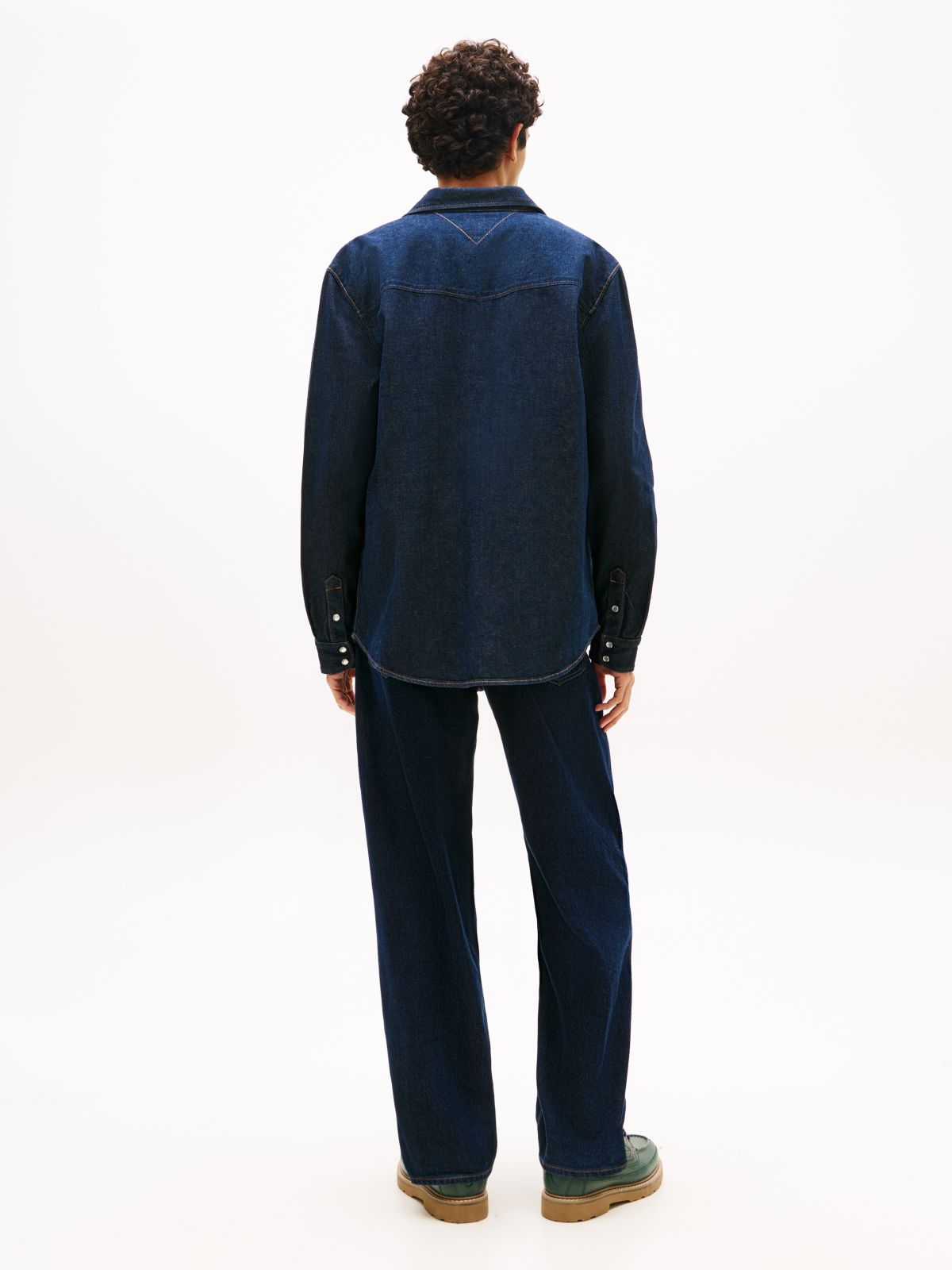 Regular Fit Western Denim Shirt — Blue