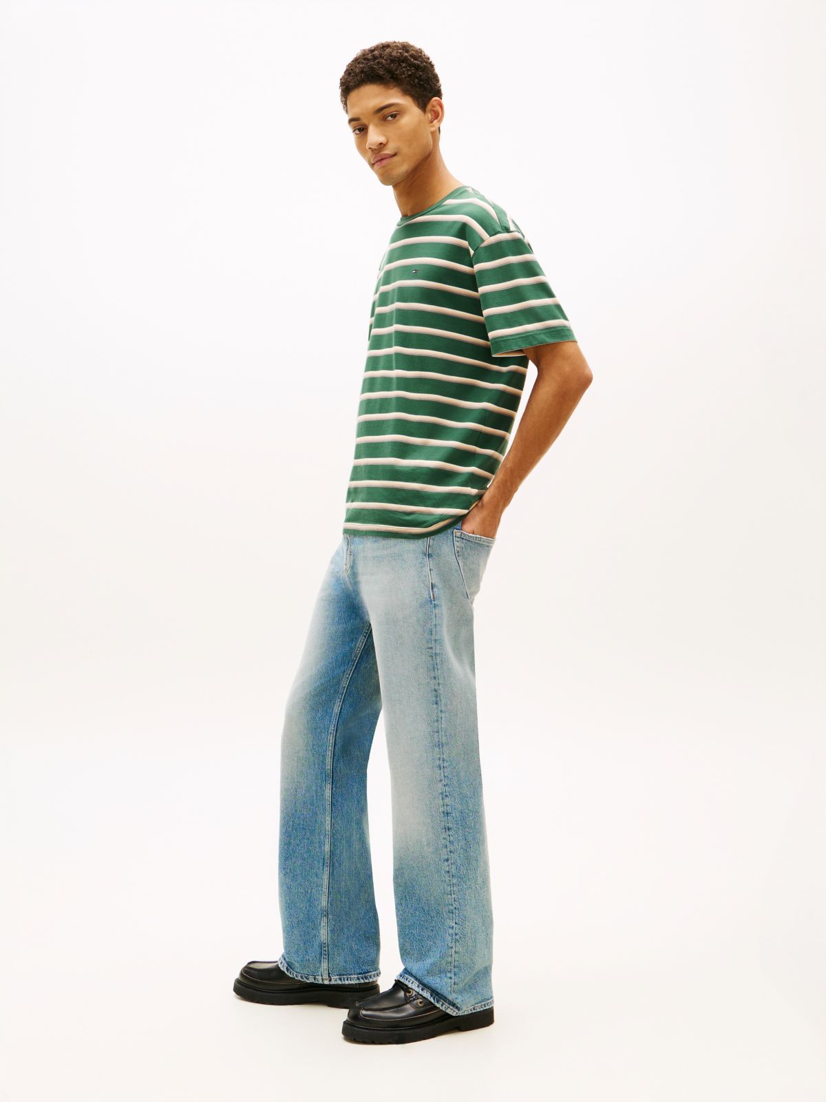 Faded Distressed Bootcut Jeans — Blue