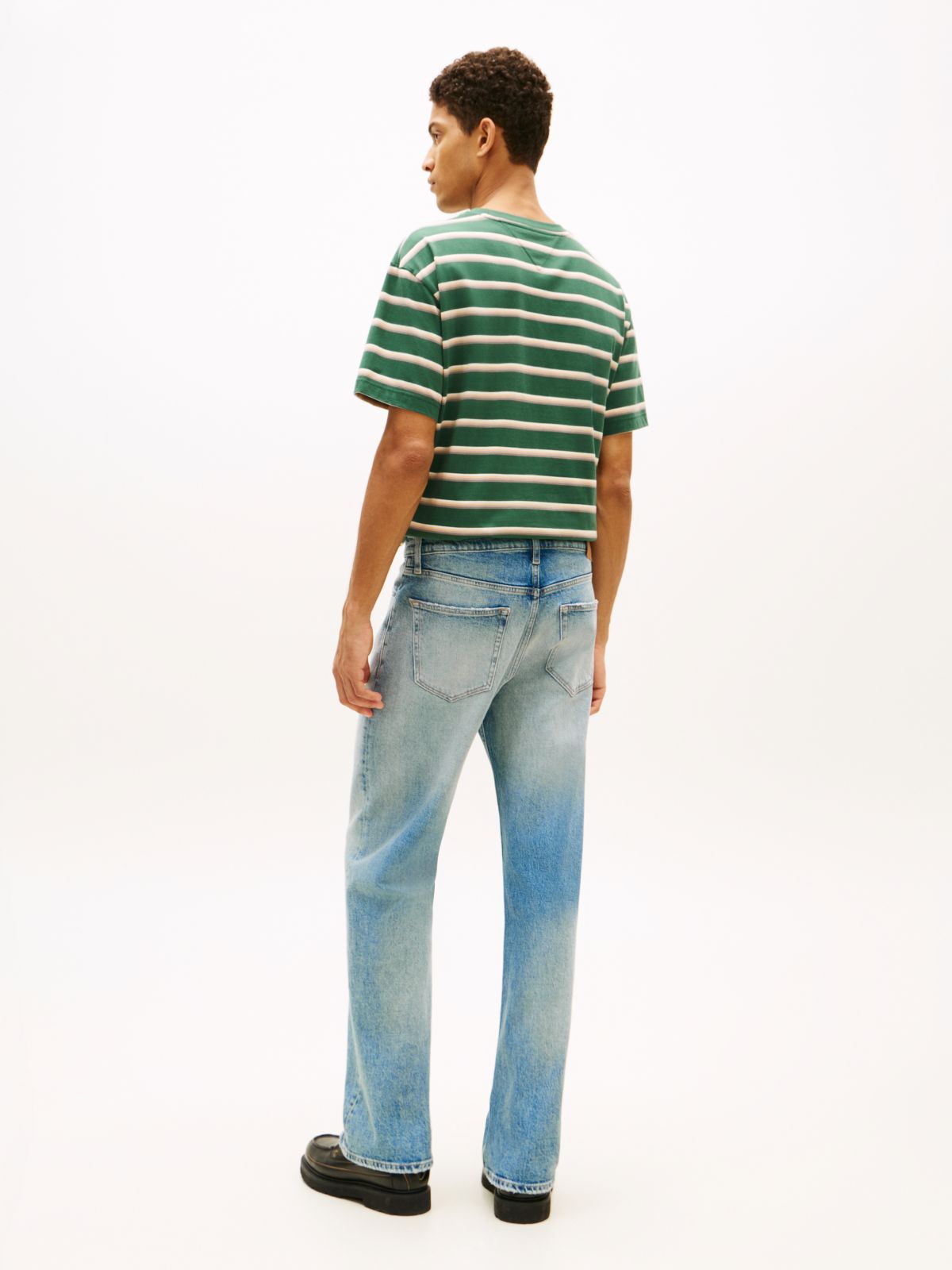 Faded Distressed Bootcut Jeans — Blue