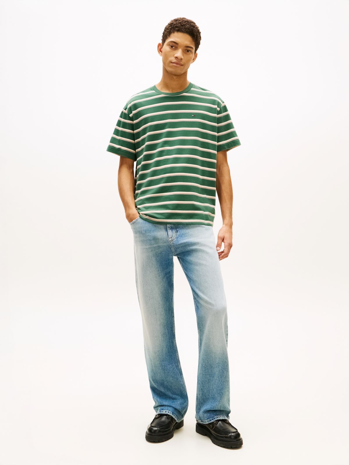 Faded Distressed Bootcut Jeans — Blue