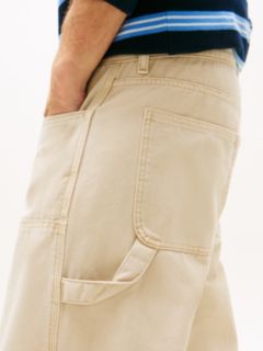 Jaimie Loose Straight Twill Carpenter Trousers — Beige 3