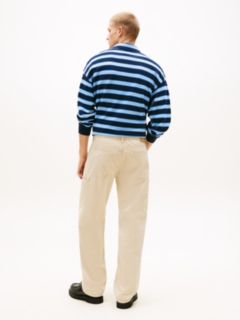 Jaimie Loose Straight Twill Carpenter Trousers — Beige 5