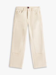 Jaimie Loose Straight Twill Carpenter Trousers — Beige 6