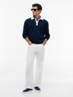 Contrast Collar Rugby Jumper — Blue 2