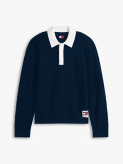 Contrast Collar Rugby Jumper — Blue 6