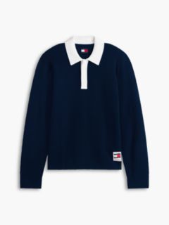 Contrast Collar Rugby Jumper — Blue 7