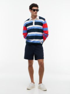Contrast Collar Rugby Jumper — Blue 2