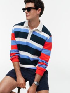 Contrast Collar Rugby Jumper — Blue 3